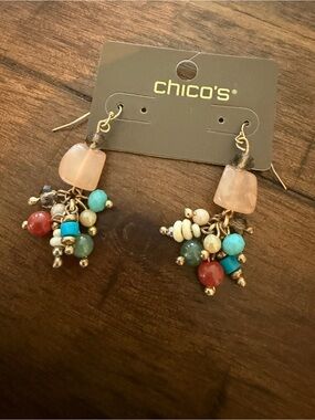 Chico's Jewelry Womens Earrings Cluster Drops NEW Beautiful Stones